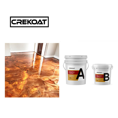 Copper High Gloss Metallic Epoxy Concrete Paint Topcoats 3mm 100% High Solids