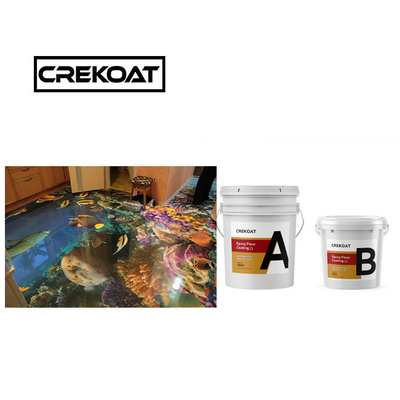 Clear 3D Epoxy Resin Floor Coating Self Leveling 1mm Eco Friendly