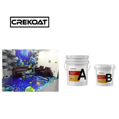 Clear 3D Epoxy Resin Floor Coating Self Leveling 1mm Eco Friendly