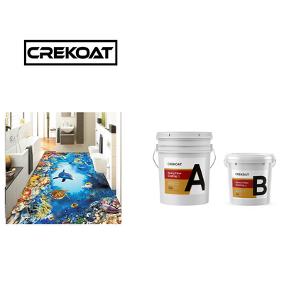 2:1 Transparent Epoxy Resin Floor Coating 3D Cleanable Quick Drying