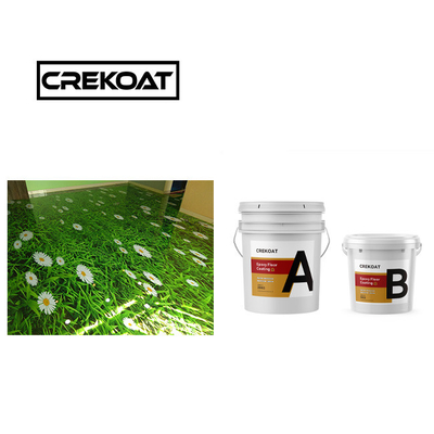 Brush High Gloss Epoxy Floor Paint Defoaming Decorative Floor Coating Cleanable