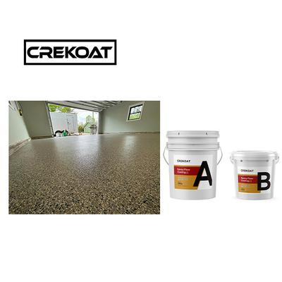 Multicolored Clear Gloss Epoxy Flake Floor Coating Resin Naturally Defoaming