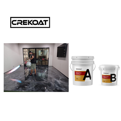 Poured High Solids Red Metallic Epoxy Floor Coating Smoothed Hardness