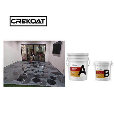 Poured High Solids Red Metallic Epoxy Floor Coating Smoothed Hardness