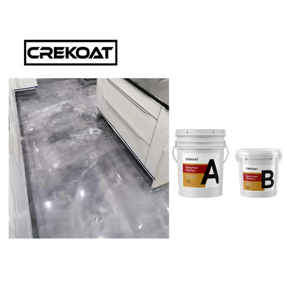 Fast Drying No Bubble Metallic Epoxy Resin Floor Coating Pearl White