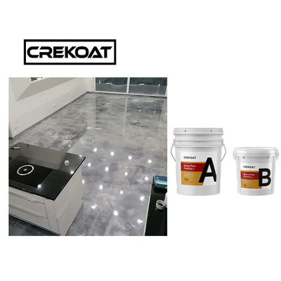Fast Drying No Bubble Metallic Epoxy Resin Floor Coating Pearl White