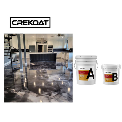 Durable Metallic Epoxy Floor Coating Anti Scratch Grey Color