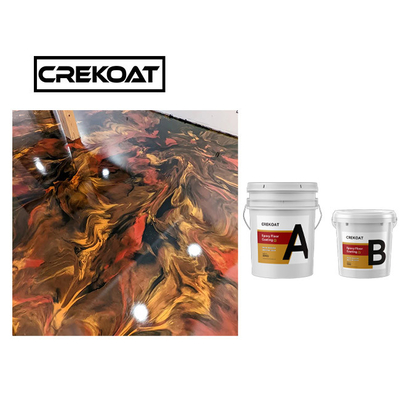 Slip Resistance Crystal Metallic Epoxy Resin Coating Black And Gold Epoxy Floor