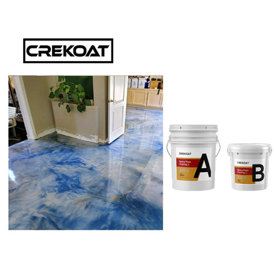 Commercial Metallic White Epoxy Resin Floor Coating Clear Top Coat