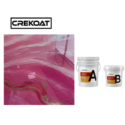 Commercial Metallic White Epoxy Resin Floor Coating Clear Top Coat