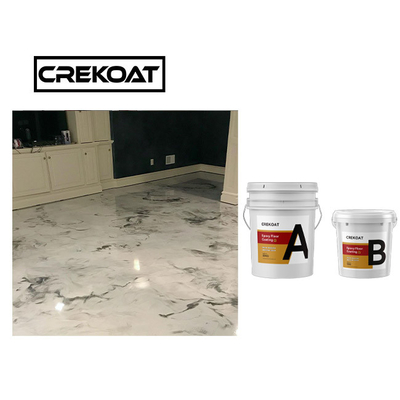 Commercial Metallic White Epoxy Resin Floor Coating Clear Top Coat