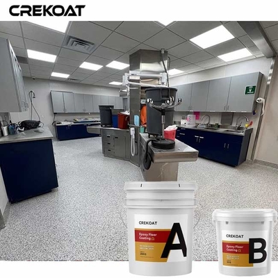 100% Solid Epoxy Resin Floor Paint With Decorative Acrylic Broadcast Flakes