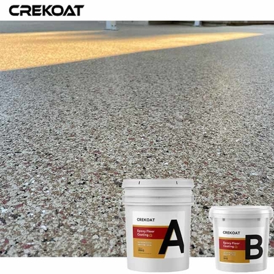 100% Solid Epoxy Resin Floor Paint With Decorative Acrylic Broadcast Flakes