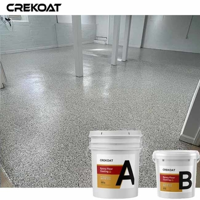 Water Based Transparent Epoxy Resin Floor Coating Broadcast Decorative Flake System