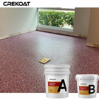 Vinyl Flakes Waterproof Epoxy Resin Floor Coating With Gloss Matte Urethane Topcoat