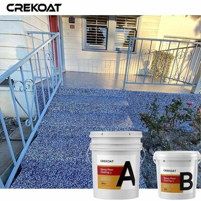 Vinyl Flakes Waterproof Epoxy Resin Floor Coating With Gloss Matte Urethane Topcoat