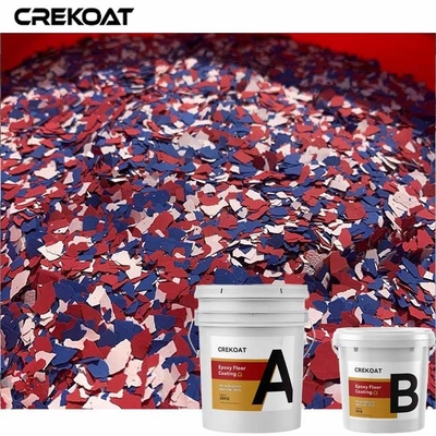 Vinyl Flakes Waterproof Epoxy Resin Floor Coating With Gloss Matte Urethane Topcoat
