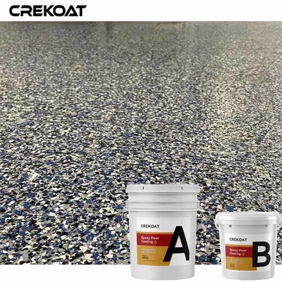 Vinyl Flakes Waterproof Epoxy Resin Floor Coating With Gloss Matte Urethane Topcoat