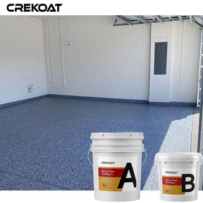 Colored Flakes Epoxy Resin Floor Coating High Gloss Grey Finishes