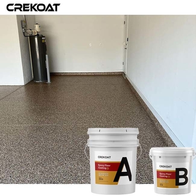 Colored Flakes Epoxy Resin Floor Coating High Gloss Grey Finishes