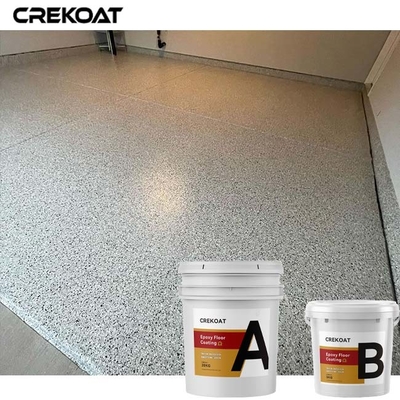 Colored Flakes Epoxy Resin Floor Coating High Gloss Grey Finishes