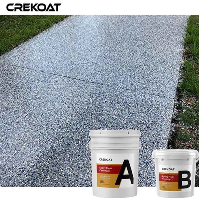 Transparent Topcoat Epoxy Resin Floor Coating Broadcasted With Chip Flakes