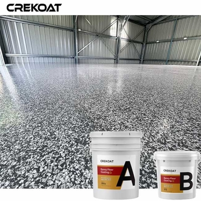 Transparent Topcoat Epoxy Resin Floor Coating Broadcasted With Chip Flakes