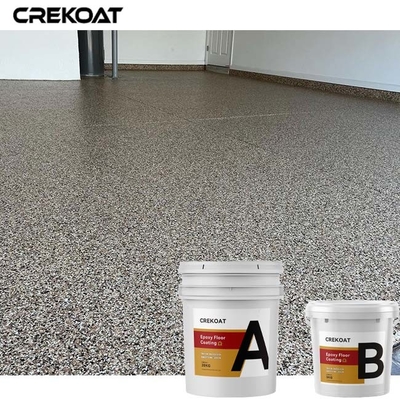 Transparent Topcoat Epoxy Resin Floor Coating Broadcasted With Chip Flakes