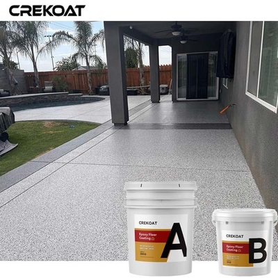 UV Stable Clear Epoxy Resin Floor Coating Industrial Strength With Flakes