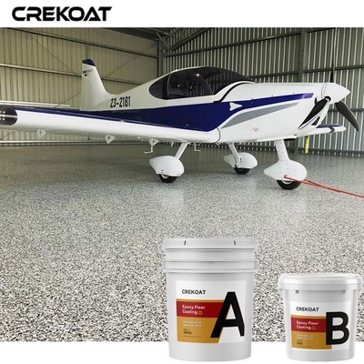 UV Stable Clear Epoxy Resin Floor Coating Industrial Strength With Flakes