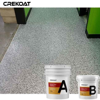 UV Stable Clear Epoxy Resin Floor Coating Industrial Strength With Flakes