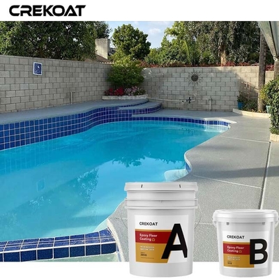 UV Stable Clear Epoxy Resin Floor Coating Industrial Strength With Flakes