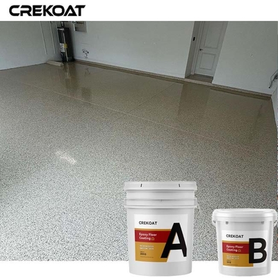UV Stable Clear Epoxy Resin Floor Coating Industrial Strength With Flakes