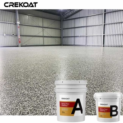 Slip Resistant Epoxy Resin Floor Coating Gray Color Flakes Concrete Paint