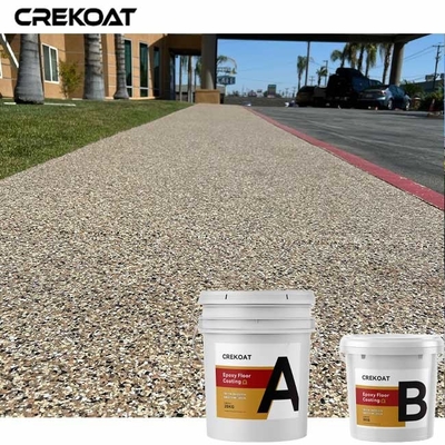 Slip Resistant Epoxy Resin Floor Coating Gray Color Flakes Concrete Paint