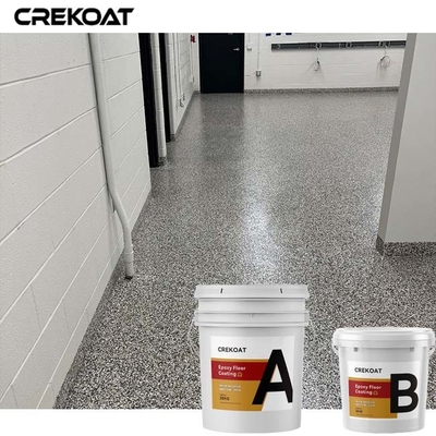 Slip Resistant Epoxy Resin Floor Coating Gray Color Flakes Concrete Paint