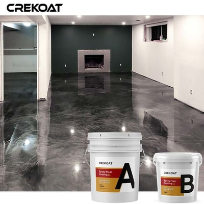 High End Black Metallic Epoxy Floor Coating Anti Slip For Home