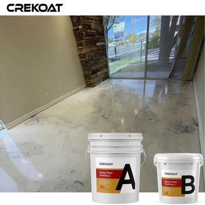 Residential Metallic Epoxy Floor Coating White Effect Produce Marble Luster