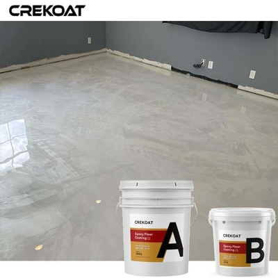 Residential Metallic Epoxy Floor Coating White Effect Produce Marble Luster