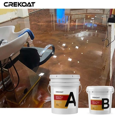Hygienic Anti Slip Metallic Epoxy Floor Coating Topcoat Used In Hair Salons