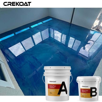 Residential Metallic Concrete Floor coating Blend Of Epoxy Resin And Power Pigments