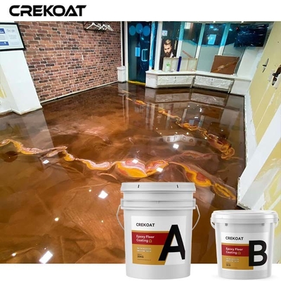 High Gloss Metallic Epoxy Floor Coating Commercial Settings Lava Like Appearance
