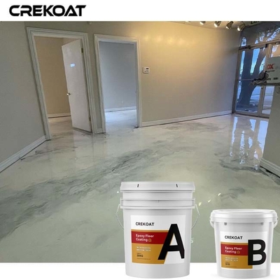 White Marble Metallic Epoxy Floor Coating High Gloss Odorless Self Leveling