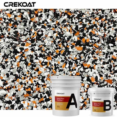 High Gloss Flake System Epoxy Floor Coating Texture Variety Creates A Shiny Surface