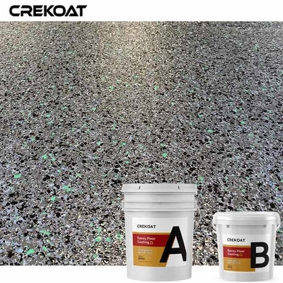 Solvent - Free Epoxy Flake Floor Coating Elasticity And Flexibility Flooring System