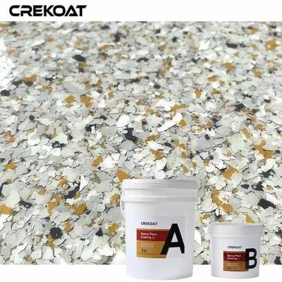 Low Odor Polyaspartic Flake Floor Gloss Retention Maintains Glossy Finish Over Time