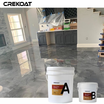 Slip Resistance Metallic Silver Epoxy Long-Lasting Flooring For Residential And Commercial