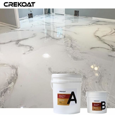 Seamless Smooth Finish Metallic Epoxy Floor Coating Create Unique Marbled Effect