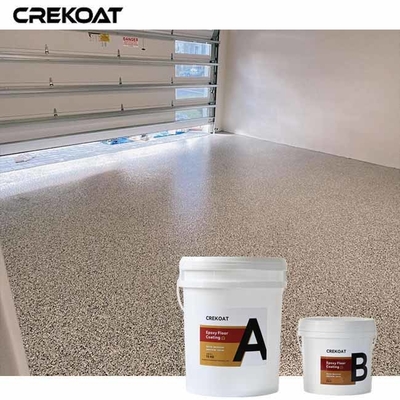 Gray Epoxy Floor With Flakes Offers A Modern Polished Appearance