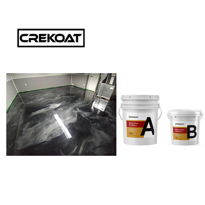 Poured High Solids Red Metallic Epoxy Floor Coating Smoothed Hardness